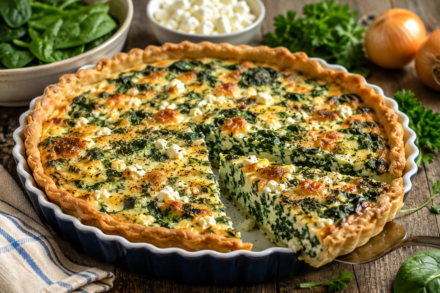 Spinach and Feta Quiche