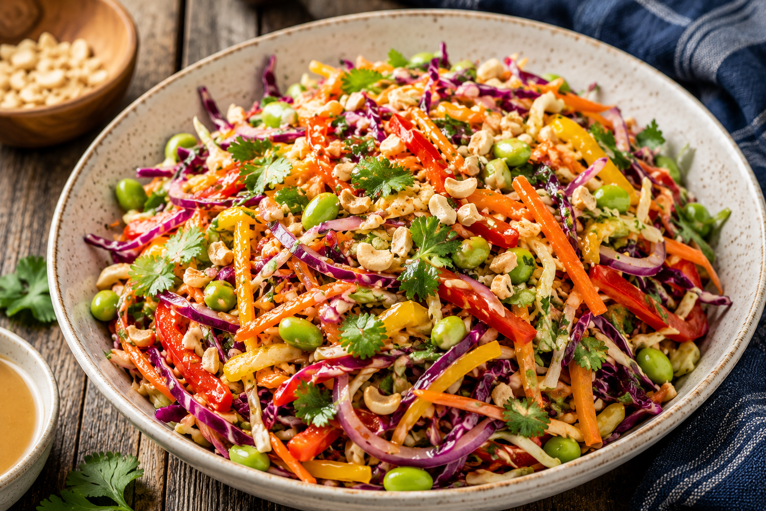 Summer Slaw with Ginger Miso Dressing