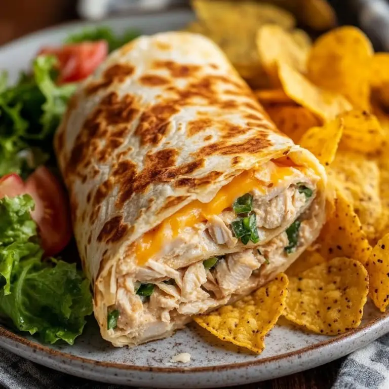 Cheese and Garlic Chicken Wraps