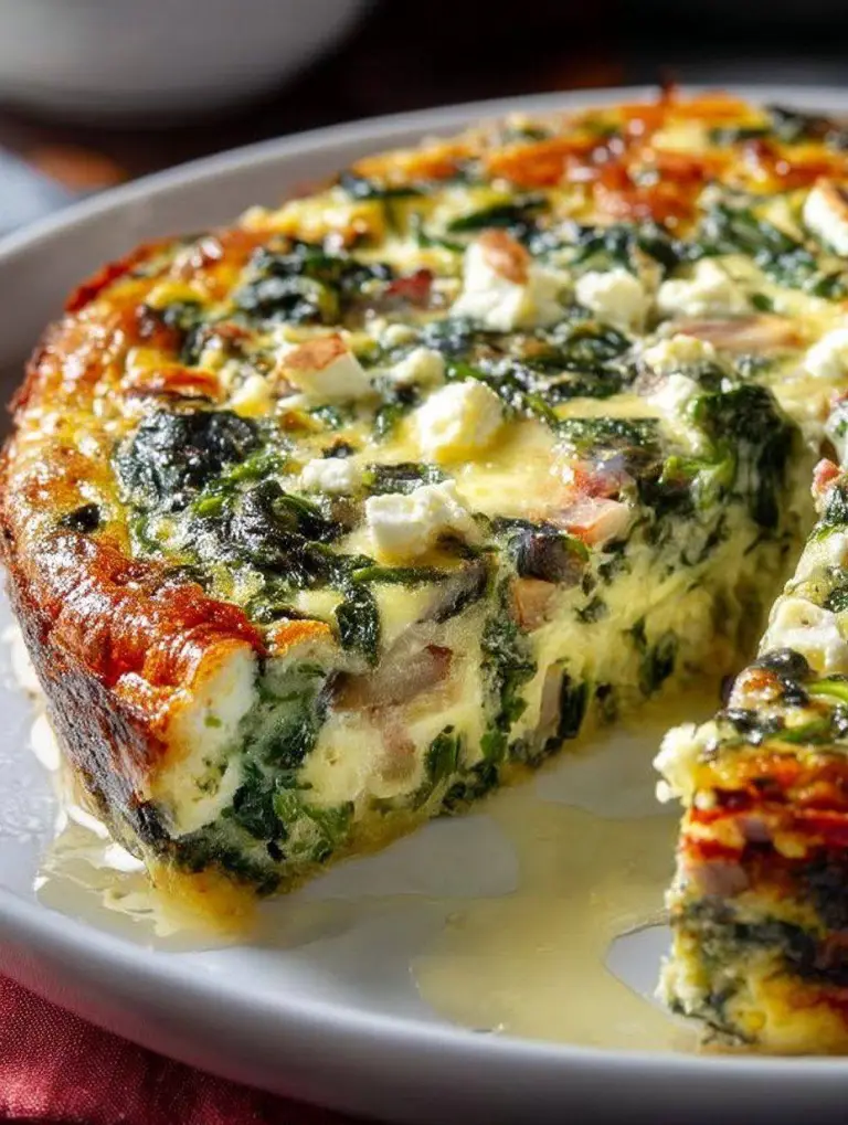Crustless Spinach and Feta Quiche