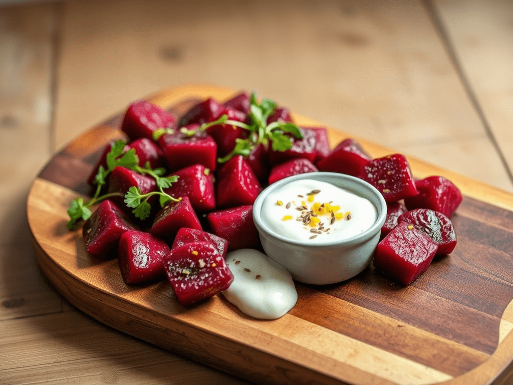 Beetroot Gnocchi with Horseradish Cream