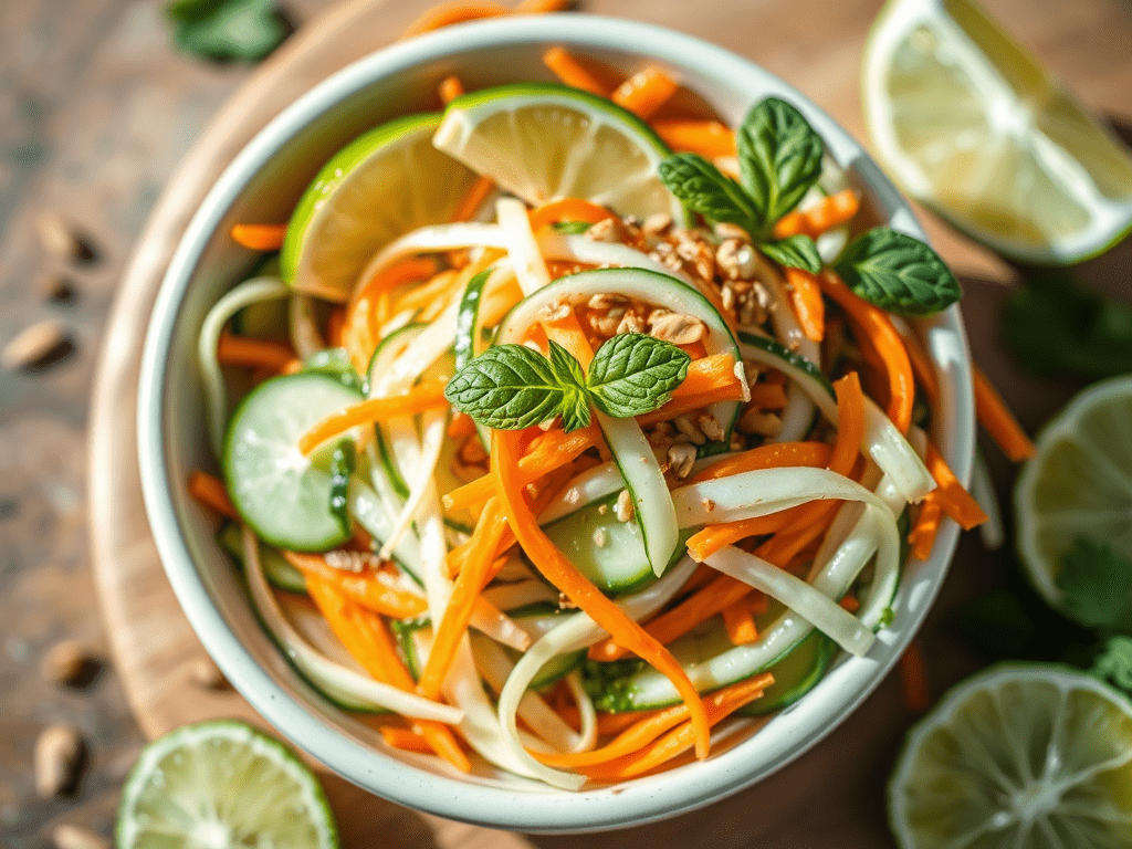 Cucumber-Carrot Slaw with Lime and Chili