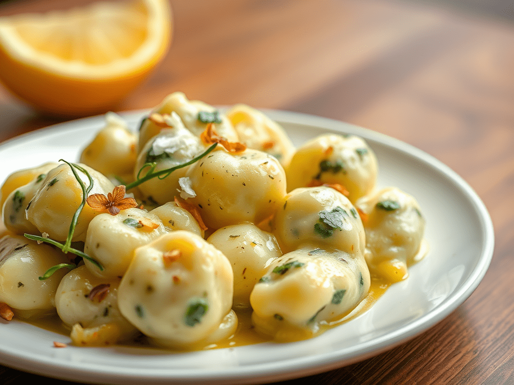 Spinach Ricotta Gnocchi with Lemon Thyme Butter