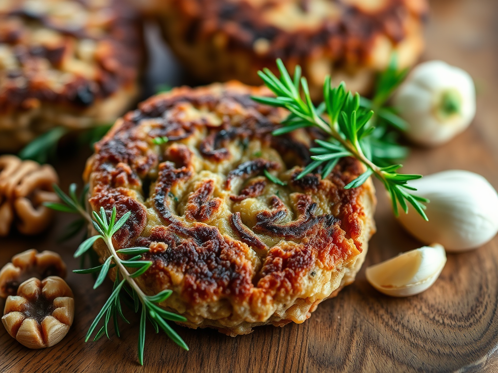 Mushroom-Walnut Patties