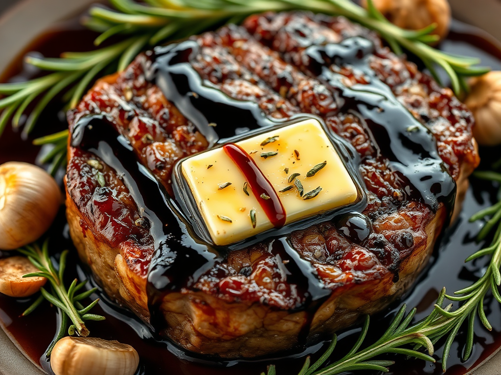 Seared Steak with Rosemary-Garlic Butter