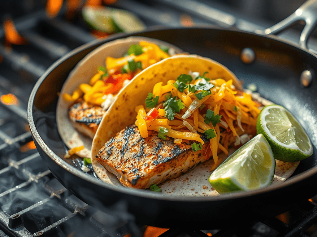 Charred Lime Fish Tacos