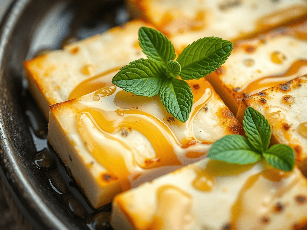 Seared Halloumi with Lemon-Honey Glaze