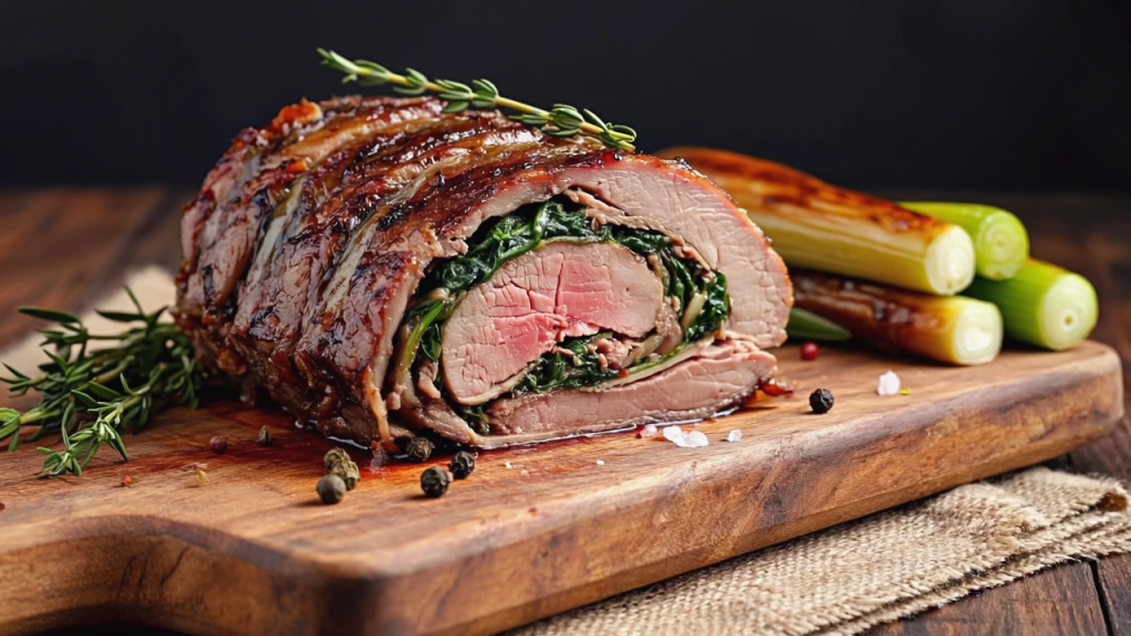 Beef Rib Roll with Spinach Stuffing