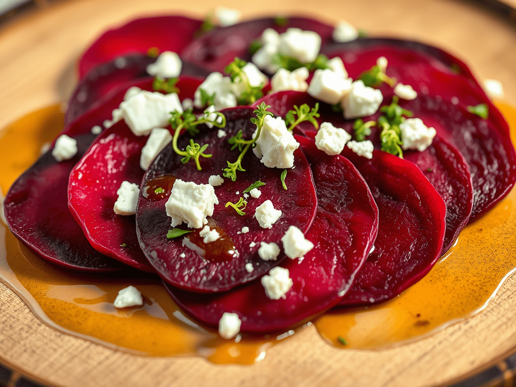 Beetroot Carpaccio with Goat Cheese