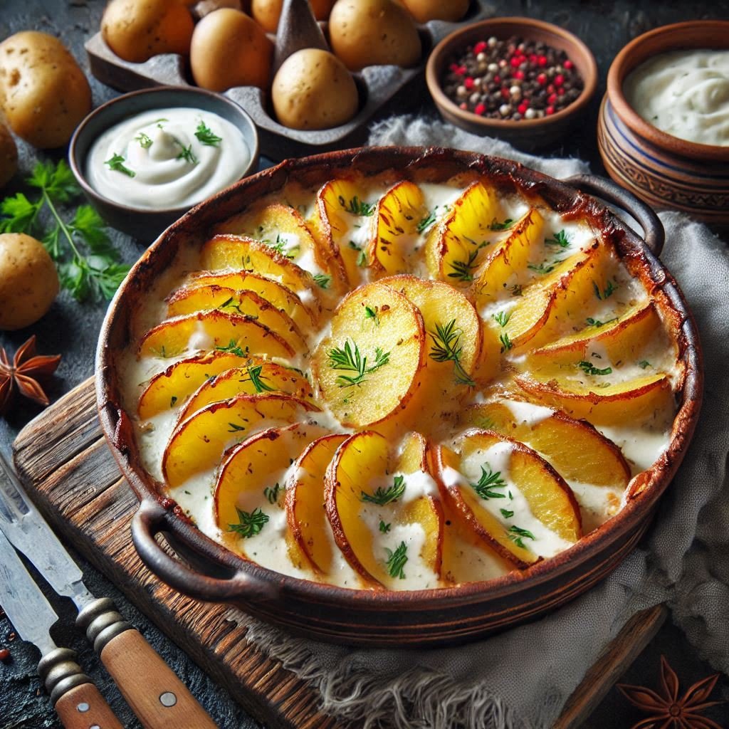 Baked Potatoes in Sweet Sour Cream